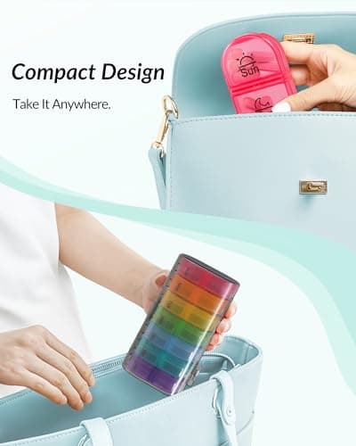 Weekly Pill Organizer 2 Times a Day, ZIKEE AM PM Pill Box with 7 Detachable Pill Case, BPA-Free & Portable 7 Day Pill Organizer with Large Storage to Hold Medication, Vitamins and Fish Oils