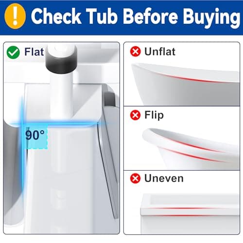 Adjustable Bathtub Safety Rail, Bathtub Handle Grab Bar with Non-Slip Grip for Seniors, Elderly, Fits 3.1 to 6.7 Inch Tub Walls, Supports 300 lbs