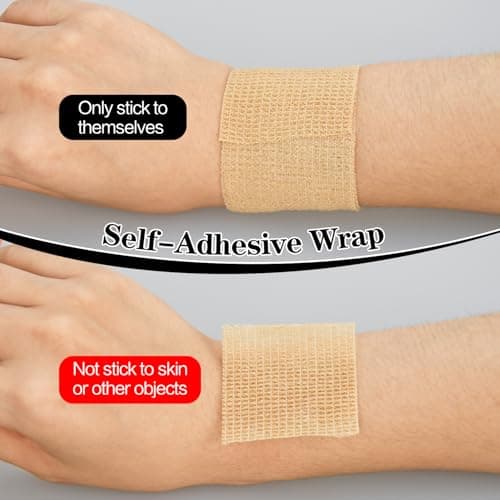 2" Self Adhesive Bandage Wraps, 6pcs 5 Yard Breathable Elastic Wraps, Skin Color Vet Wraps