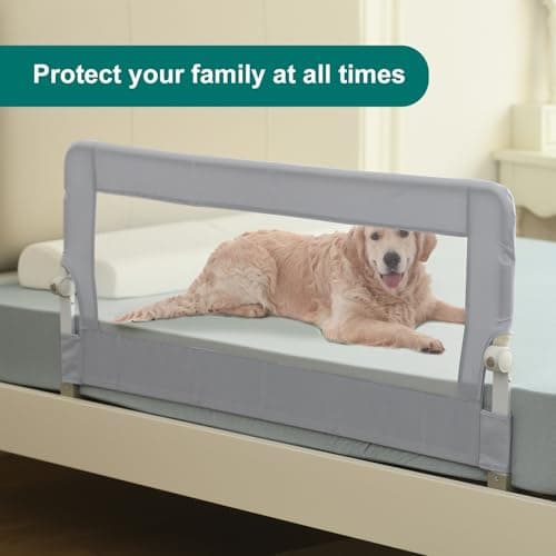 grelex Toddler Bed Rails, 51 Inch Foldable Bed Rail for Toddlers, Baby Bed Rail Guard for Twin, Full, Queen Size Bed, Box, Platform Bed, with Reinforced Safety System