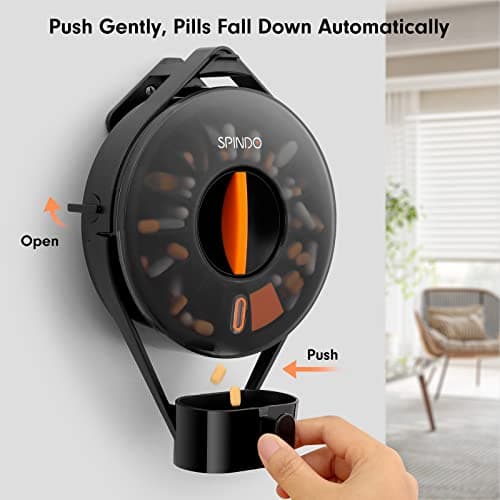 Fullicon Weekly Pill Dispenser Organizer with 14 Large Compartments and Child-Proof Lock, Spindo Medicine Dispenser-Dispense Vitamin/Tablet/Supplement for Elderly/Amnesia/Dementia