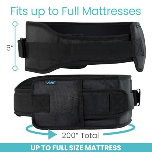 Vive Bed Restraints for Elderly Dementia Patients - Safety Belt for Wheelchair & Bed - Fall Prevention Device for Seniors - Adjustable Strap and Cushioned Waist Belt for Hospital Caregivers