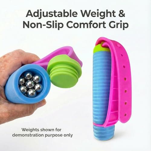 AHAKINSPIRO Weighted Adaptive Utensils for Enhanced Stability - Bendable, Non-Slip Utensil Set with Adjustable Wrist Strap & Customizable Weight - Assistive Eating Tools for Daily Independence (Blue)