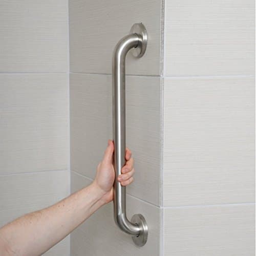Amazon Basics Bathroom Safety Handicap Grab Bar, 36 Inch Length, 1.25 Inch Diameter, 500LBs Capacity, ADA Compliant, Stainless Steel