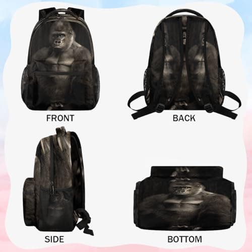 Ruiseye College Bookbag Monkey Animal School Bag Business Laptop Backpack Travel Hiking Daypack Large Diaper Bag for Adult Girls Boys