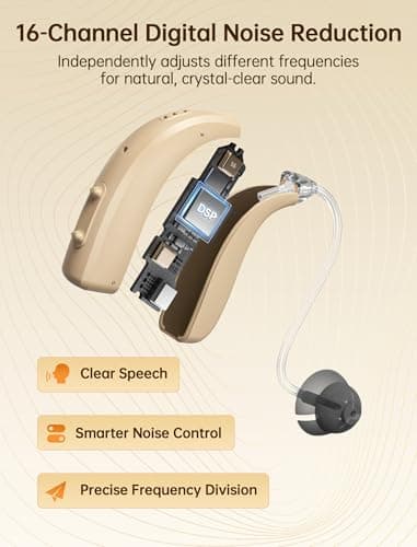 Rechargeable Hearing Aids for Seniors, OTC Hearing Aids with Digital Chips, Smart Noise Reduction, Comfortable and Invisible Wearing, Drying Function, 120H Case Capacity, 4 Scene Modes