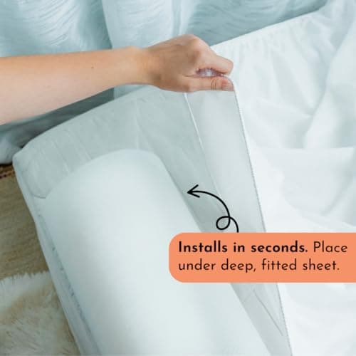 Toddler Bed Bumper Guard – Soft Foam Safety Bed Rail for Toddlers with Non-Slip Cover – Child Sleep Barrier for Twin, Full, Queen & King Mattress – Washable Kids Protection for Home or RV (2 Pack)
