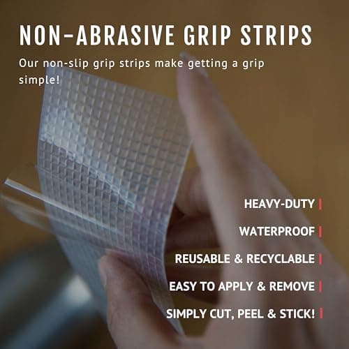 CATTONGUE GRIPS 2” Non-Abrasive Grip Tape Strips - Heavy-Duty, Waterproof Anti-Slip Tape for Furniture, Bathtubs, Frames, Gaming & More - Indoor & Outdoor Anti-Slip Solution (Clear, 1-Pack)