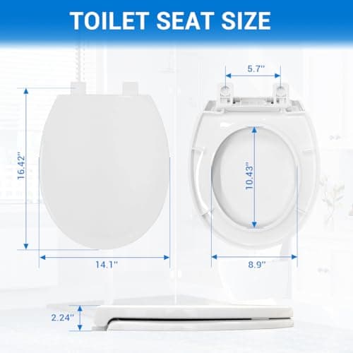 Round Toilet Seat 16.5" - Soft Close, Durable PP Toilet Seat, Easy Installation & Removal, Fits Most Toilet Bowls