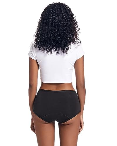 Goat Union Organic Cotton Boyleg Period Underwear for Women & Teens - Moderate Absorbency Period Panty Black