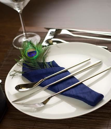Fortessa Dragonfly 18/10 Stainless Steel Flatware, 5 Piece Place Setting, Service for 1