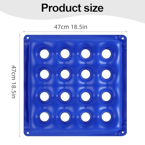 2-Pack Inflatable Seat Cushions, Pressure Relief Waffle Cushion, Ideal for Long Sitting, Office Chairs, Car Seats, Wheelchair Cushions, Comes with 2 Air Pumps, Portable and Comfortable