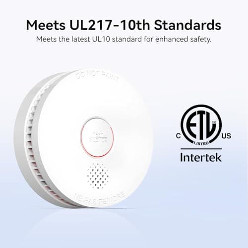 SITERWELL Smoke Detector, 10 Year Product Life Fire Alarm with Magnetic Fastening Kit, Smoke Alarm with Photoelectric Sensor and Low Battery Warning Function for House, UL217 Listed,GS509A,6 Pack