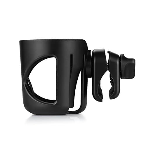 Accmor Universal Cup Holder, Stroller Cup Holder, 360° Rotatable Large Caliber Designed Bottle Holder for Stroller, Bike, Wheelchair, Walker, Scooter, Black