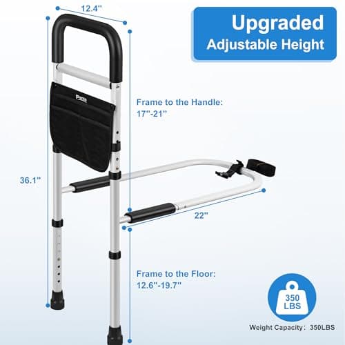 Panta Bed Rails for Elderly Adults Safety, Adjustable Bed Assist Rails for Seniors,Black
