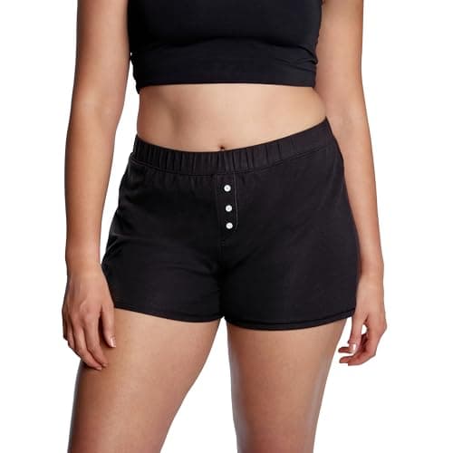 Thinx Ultra-Soft Period Underwear, Overnight Sleep-Shorts Leakproof, Holds Up to 12 Regular Tampons*, Period Underwear for Women, Reusable & Controls Odor, Black, M