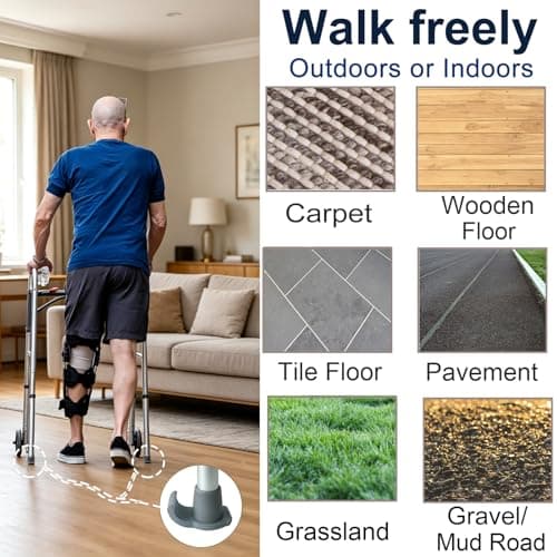 Aliseniors Walker Ski Glides 2 Pack - Universal 1 1/8" Fit Walker Accessories for Senior Folding Mobility Aids - Heavy Duty Smooth Tennis Ball Replacement on All Surfaces, Durable Floor Protection