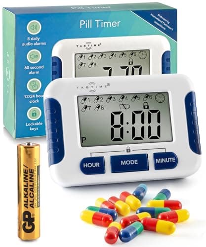 TabTime Recordatorio de Medicamentos con 8 Alarmas