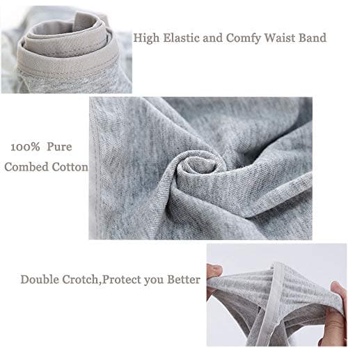 STARLY Mens Disposable Cotton Underwear Travel Boxers Briefs Portable Shorts Gray 5PK (Grey, Medium)