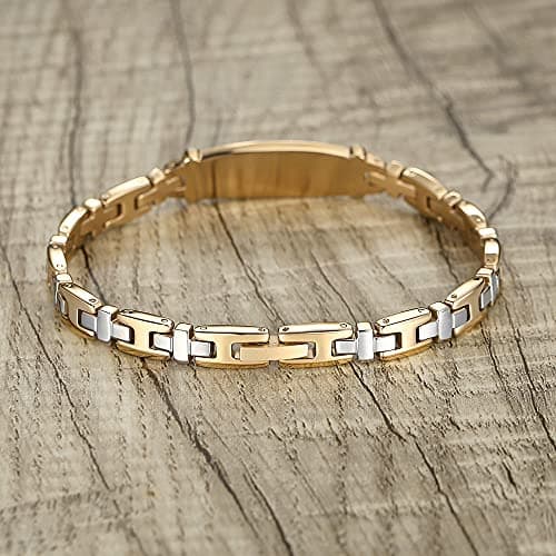 LinnaLove Lady Medical Alert id Bracelets-Gold Medical Bracelets for Women with Free Engraving