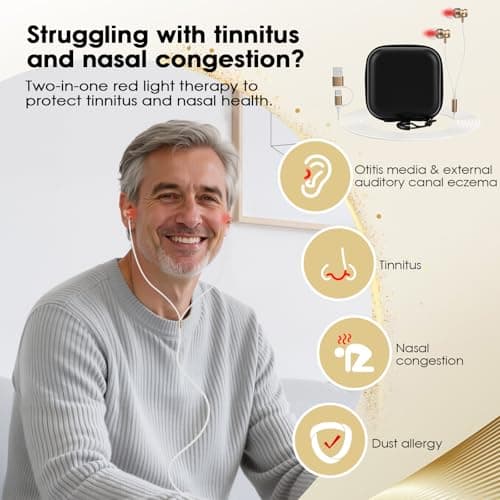 Upgraded 2-in-1 Red Light Device for Ears & Nose, 660nm Red Light & 810nm Near Infrared, Portable Wearable Care Tool for Ear & Nasal Comfort, Relaxation & Daily Wellness