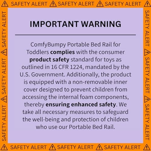 ComfyBumpy Bed Bumper for Toddlers 52" x 5" – Foam Rail Guard with Non-Slip Stability | Safer & More Secure Convex Design | Fits Twin, Full, Queen & King Mattresses
