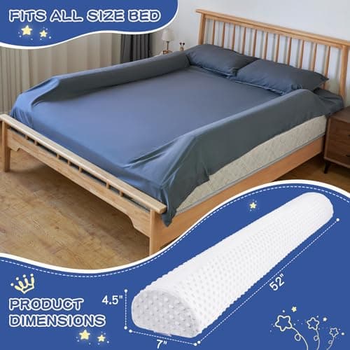 Aonvmdis Bed Bumpers for Toddlers Foam Bed Rail for Toddlers 1 Pack Bed Rails Bumper for Queen, King, Twin, Full-Size Bed with Non-Slip Machine Washable Cover