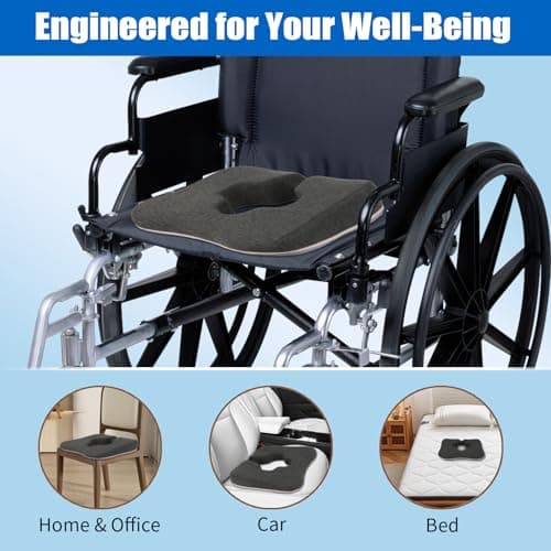 Gel Wheelchair Cushions for BedSores Prevention,Bed Sore Pad Cushion for Butt - Pain Relief for Long Sitting & Relieve Sciatica, Back, Tailbone, Pressure Sore and Ulcer Pain for Pregnant and Elderly