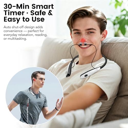 2026 Upgraded 2-in-1 Red Light Device for Ears & Nose – 650nm LED, Wearable Hands-Free Neck Design, Lightweight & Comfortable for Daily Ear & Nasal Relaxation