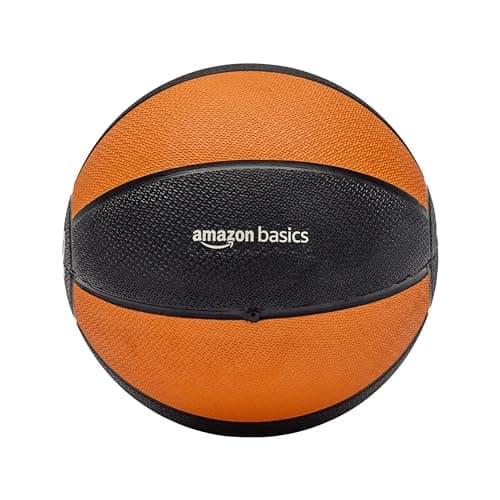 Amazon Basics Weighted Medicine Ball for Core Strength, Strength Training, Full-Body Workouts and Balance Exercises, 12 Pounds, Orange/Black