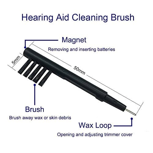 Hearing Aid Cleaning Brushes with Magnet and Wax Loop for BTE, ITC or ITE (3)