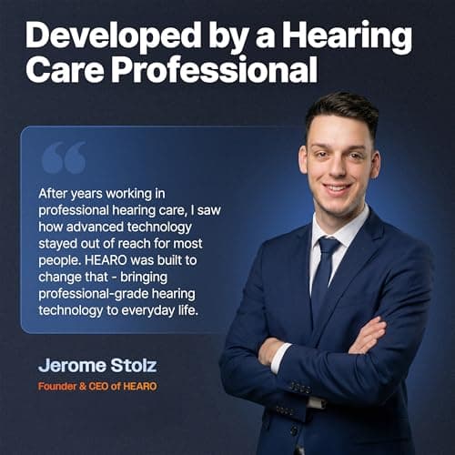 HEARO OTC Hearing Aids Rechargeable - Small CIC Invisible In-Ear Hearing Aid for Seniors & Adults | Mild to Moderate Hearing Loss | Amplified Sound Clarity | No Prescription Required (Pair)