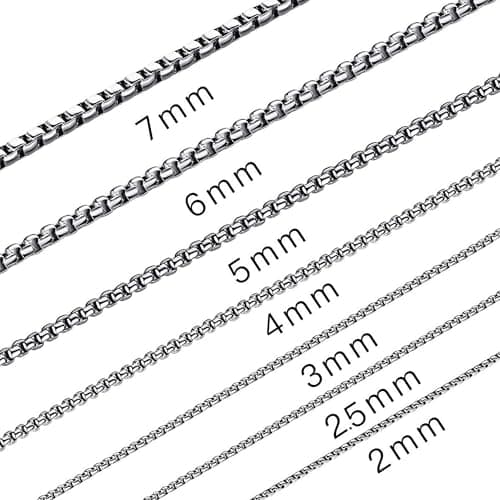 SANNYRA Silver Chain for Men - 2mm 20 Inches Stainless Steel Chains for Mens - Dog Tag Necklace for Pendant, Round Rolo Necklaces for Women