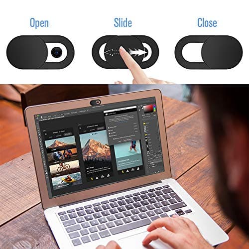 Webcam Cover Slide, [6 - Pack]Ultra-Thin Web Camera Cover for Laptops, PC,Computer and Apple Devices like MacBook,iMac, iPad and iPhone 6/7/8 Plus.0.022in Thick Web Blocker for Privacy and Security
