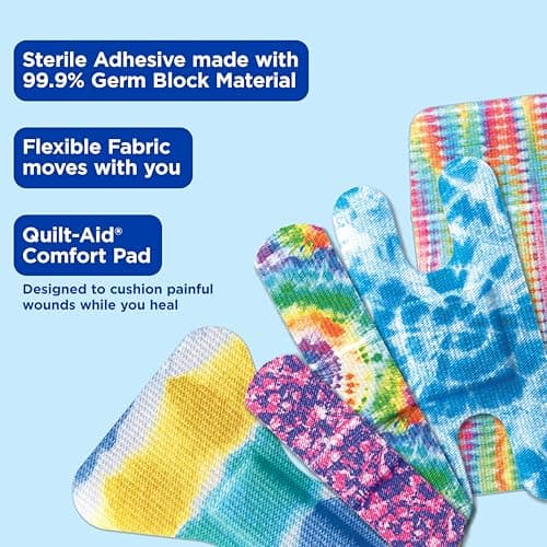 BAND-AID Brand Flexible Fabric Adhesive Bandages, Comfortable Sterile Protection & Wound Care for Minor Cuts, Scrapes & Burns, First Aid Kit Essential, Fun Tie-Dye Designs, Assorted Sizes, 100 Count