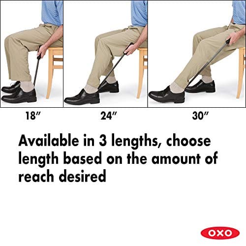 North Coast Medical Long Handled Shoe Horn, 18” – OXO Good Grips-Style Comfort Handle, Lightweight Dressing Aid for Limited Mobility & Easy Shoe Application