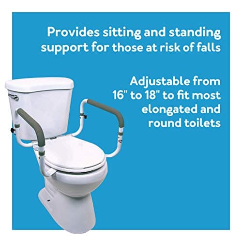 Carex Toilet Safety Frame - Toilet Safety Rails With Adjustable Width - Toilet Rails For Elderly, Handicap, Home Health Care Equipment After Surgery, Supports 300lbs