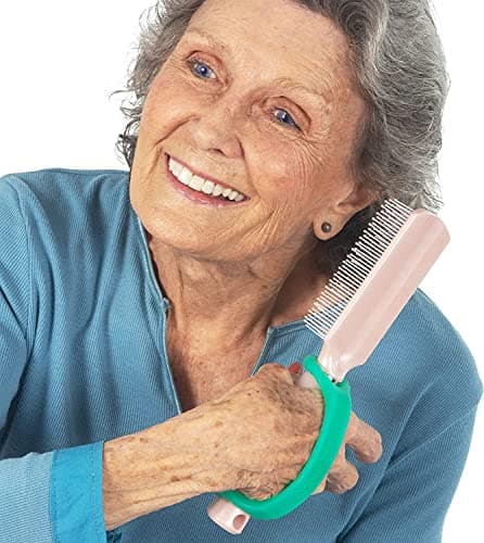 EazyHold Elderly Female 3-Pack, Silicone Adaptive Aid, Universal Cuff Hand Grip Assistive Device for Rehab, Arthritis, Parkinsons, Stroke, Physical Therapy