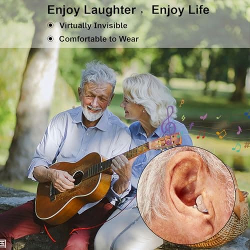 Not Amplifier True Hearing Aids Invisible 16 Channels Digital Rechargeable Hearing Aids for Seniors With Noise Cancellation with Charging Box