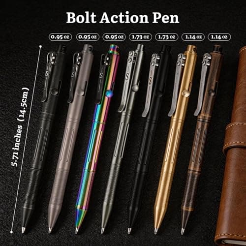SMOOTHERPRO Bolt Action Pen, Solid Brass Ballpoint Pen Compatible with Pilot G2 Refill, Weighted Heavy Pen for Tremor Parkinson Arthritic Hand, Plated Vintage Retro Black(RG335)