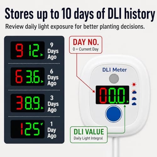 EVO-20 DLI Light Meter – Smart Sunlight Classifier for Garden & Landscape Use | Identifies Full Sun, Partial Sun, Partial Shade & Shade Based on Daily Light Integral