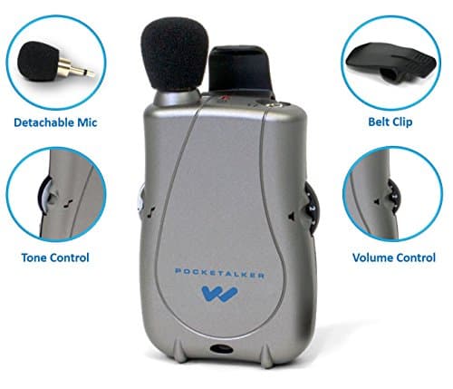Williams Sound Pocketalker Ultra Hearing Amplifier | Easy-to-Use Hearing Amplifier for Seniors | Year Supply of Batteries | Amplified Sound Assistive Listening Device with Headphones for Elderly | Hearing Assist Earbuds