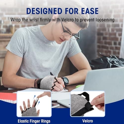 Zipcase Large Size Weighted Gloves for Tremors to Provide Hand Stability and Improve Hand Dexterity, Perfect Writing Weights & Hand strengthening Tool（2 x 1/2lb, Each Glove） Gray