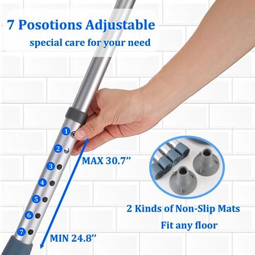 Toilet Safety Rails (300 LB) – Adjustable, Foldable Toilet Handle Frame for Elderly & Disabled Adults, Supports All Toilet Types