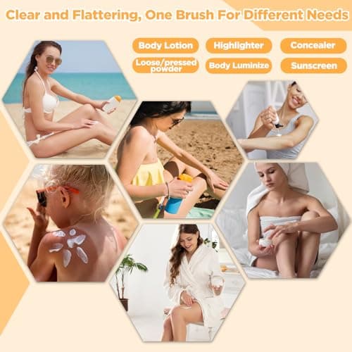 Self Tanner Brush,Body Makeup Brush, Kabuki Brush for Face and Body,Self Tanning Applicator for Leg Makeup,Bronzer,Lotion,Cream and Powder,Vegan Synthetic Bristles with Travel Case.Rose Gold