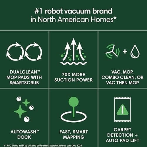 iRobot Roomba Plus 405 (G185) Combo Robot Vacuum & Mop with AutoWash Dock - Spinning Mop Pads, Self-Empties, Pad Washing & Drying, Self-Cleaning, Pad-Lift, LiDAR Navigation