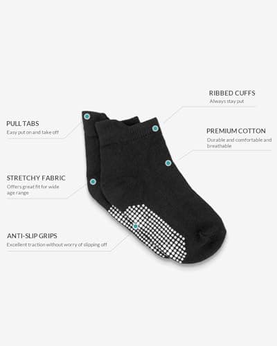 Infinno Baby Non Slip Ankle Socks 9 Pairs - Toddler Socks with Grips for Infants, Kids Boys and Girls
