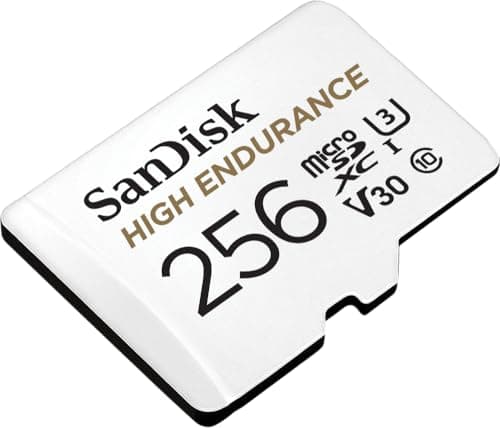 SANDISK 256GB High Endurance Video microSDXC Card with Adapter for dash cam and home monitoring systems - C10, U3, V30, 4K UHD, Micro SD Card - SDSQQNR-256G-GN6IA