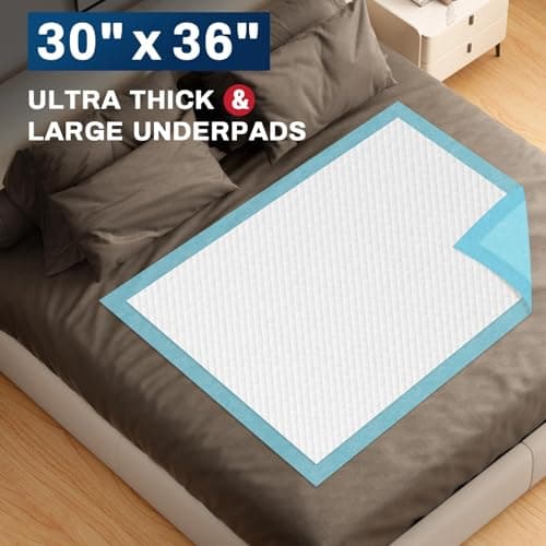 BIGGMED Tear-Resistant Disposable Bed Pads 30" x 36" 100 Count Absorbent Underpads, Chux Thicker Extra Large Incontinence Bed Pads, Pee Pads for Adults, Kids, Elderly, Pets