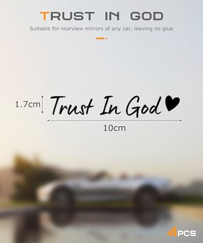 SCUARI 4PCS Car Stickers,Cars Decals,Car Accessories Trust in God Rearview Mirror Sticker,Auto Stickers and Decals,Auto Decals for Women,Trust in God Mirror Decoration,Fits Most Vehicles (Black)